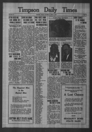 Timpson Daily Times (Timpson, Tex.), Vol. 33, No. 70, Ed. 1 Saturday, April 7, 1934