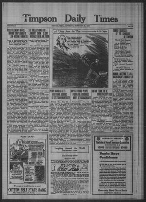 Timpson Daily Times (Timpson, Tex.), Vol. 36, No. 37, Ed. 1 Saturday, February 20, 1937