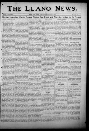 The Llano News. (Llano, Tex.), Vol. 33, No. 21, Ed. 1 Thursday, November 2, 1916