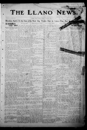 Primary view of object titled 'The Llano News. (Llano, Tex.), Vol. 33, No. 41, Ed. 1 Thursday, March 29, 1917'.