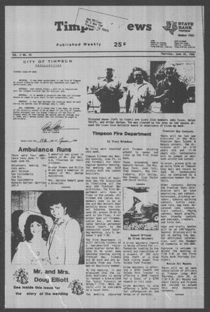 Timpson News (Timpson, Tex.), Vol. 2, No. 25, Ed. 1 Thursday, June 26, 1986