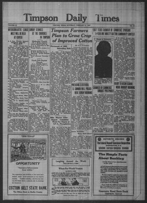 Timpson Daily Times (Timpson, Tex.), Vol. 36, No. 27, Ed. 1 Saturday, February 6, 1937