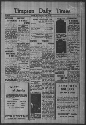 Timpson Daily Times (Timpson, Tex.), Vol. 32, No. 85, Ed. 1 Saturday, April 29, 1933