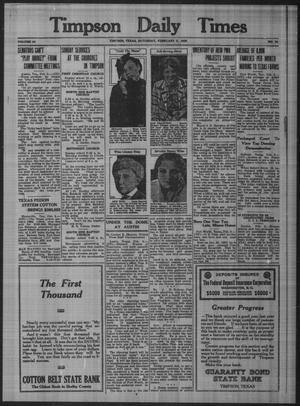 Timpson Daily Times (Timpson, Tex.), Vol. 34, No. 24, Ed. 1 Saturday, February 2, 1935