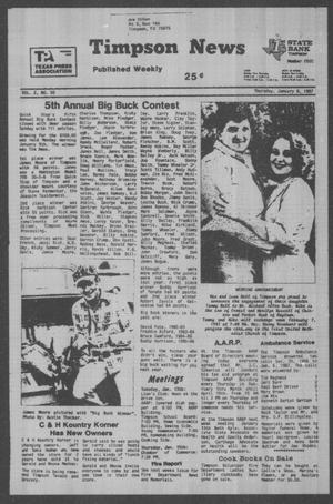 Timpson News (Timpson, Tex.), Vol. 2, No. 50, Ed. 1 Thursday, January 8, 1987