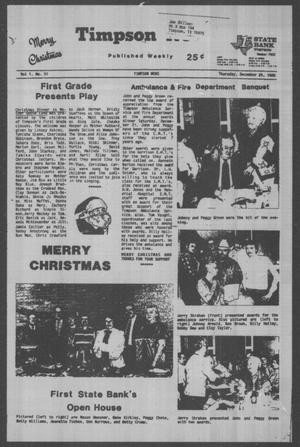 Timpson News (Timpson, Tex.), Vol. 1, No. 51, Ed. 1 Thursday, December 26, 1985
