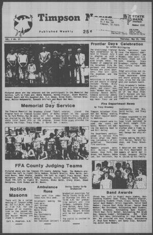Timpson News (Timpson, Tex.), Vol. 2, No. 21, Ed. 1 Thursday, May 29, 1986