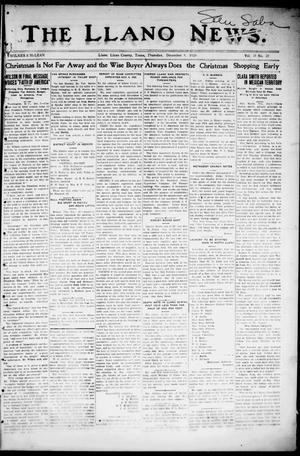 The Llano News. (Llano, Tex.), Vol. 38, No. 20, Ed. 1 Thursday, December 9, 1920
