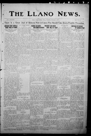 Primary view of object titled 'The Llano News. (Llano, Tex.), Vol. 34, No. 31, Ed. 1 Thursday, February 7, 1918'.
