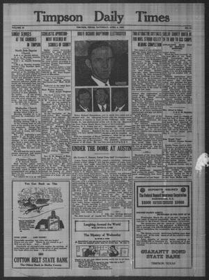 Timpson Daily Times (Timpson, Tex.), Vol. 35, No. 68, Ed. 1 Saturday, April 4, 1936