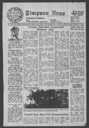 Timpson News (Timpson, Tex.), Vol. 3, No. 48, Ed. 1 Thursday, December 17, 1987