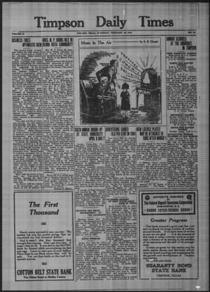 Timpson Daily Times (Timpson, Tex.), Vol. 34, No. 34, Ed. 1 Saturday, February 16, 1935
