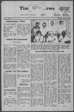 Timpson News (Timpson, Tex.), Vol. 2, No. 24, Ed. 1 Thursday, June 19, 1986
