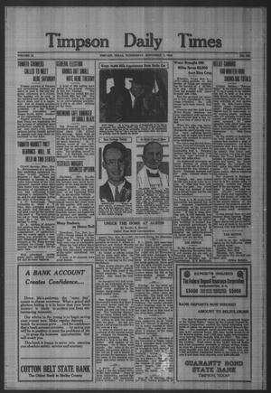 Timpson Daily Times (Timpson, Tex.), Vol. 33, No. 222, Ed. 1 Wednesday, November 7, 1934