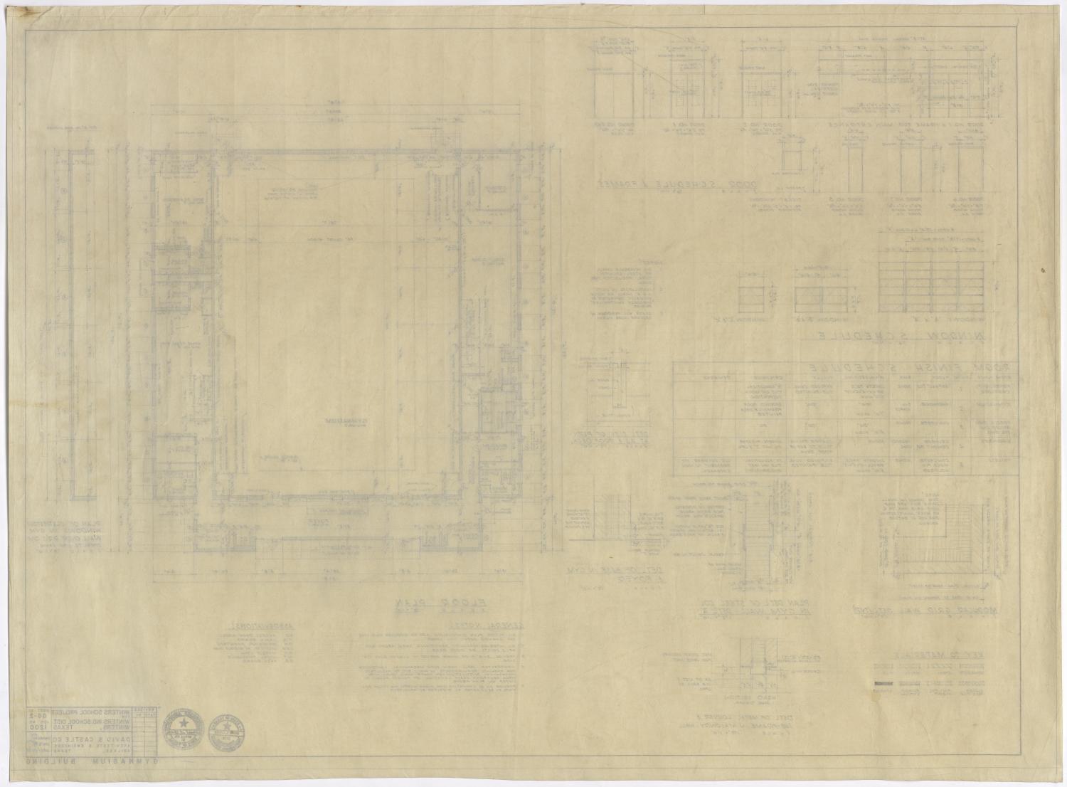 Winters School Project, Winters, Texas: Floor Plan with Schedules
                                                
                                                    [Sequence #]: 2 of 2
                                                