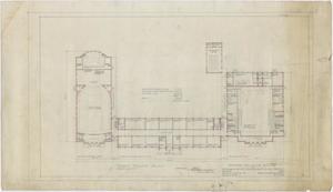 Primary view of object titled 'Proposed High School Building Monahans, Texas: First Floor Plan'.