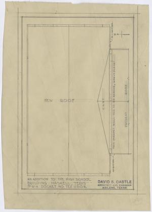 Primary view of object titled 'High School Building, Haskell, Texas: Roof Plan'.