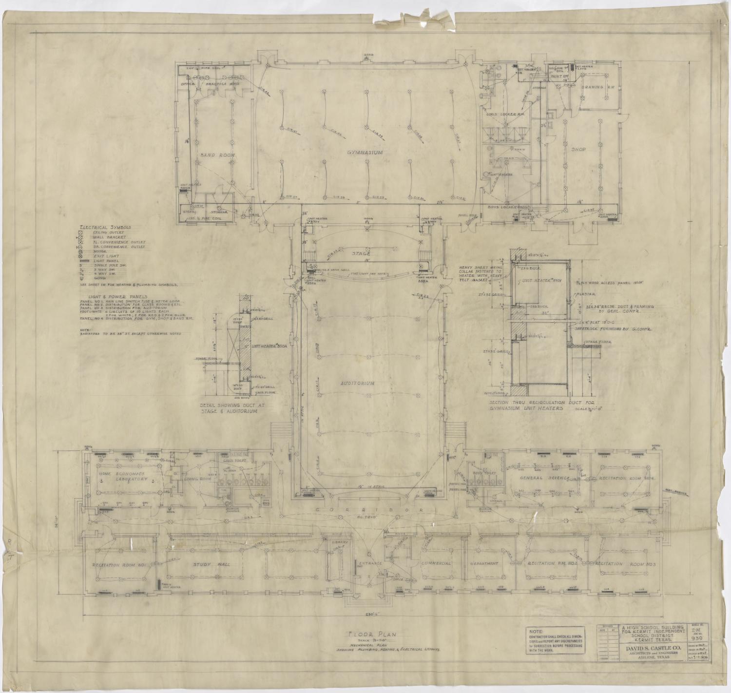 High School Building Kermit, Texas: Floor Plan
                                                
                                                    [Sequence #]: 1 of 2
                                                