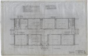 Primary view of object titled 'Rule High School Building Rule, Texas: First Floor Plan'.