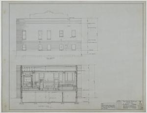 Primary view of object titled 'First Baptist Church, Albany, Texas: Elevation and Section'.