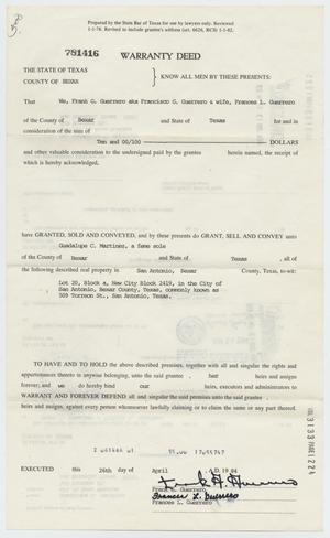 Primary view of object titled '[Warranty Deed]'.