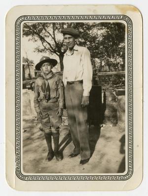 Primary view of object titled '[Photograph of a Man and Boy]'.