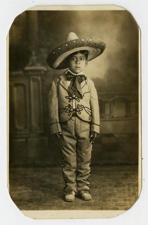 Primary view of object titled '[Portrait of a Boy Wearing Mariachi Clothes]'.