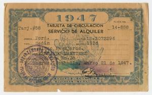 Primary view of object titled '[Circulation Rental Service Card]'.