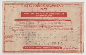 Primary view of object titled '[Vending License]'.