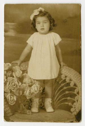 Primary view of object titled '[Portrait of Girl Posing on a Chair]'.