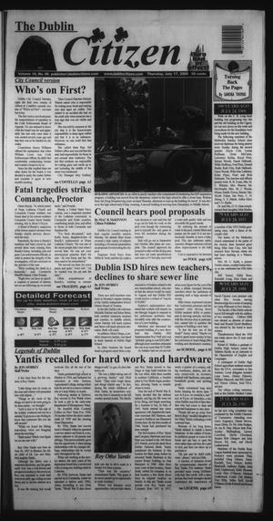 Primary view of object titled 'The Dublin Citizen (Dublin, Tex.), Vol. 18, No. 46, Ed. 1 Thursday, July 17, 2008'.