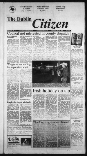Primary view of object titled 'The Dublin Citizen (Dublin, Tex.), Vol. 17, No. 11, Ed. 1 Thursday, November 16, 2006'.