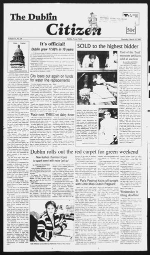 Primary view of object titled 'The Dublin Citizen (Dublin, Tex.), Vol. 11, No. 28, Ed. 1 Thursday, March 15, 2001'.