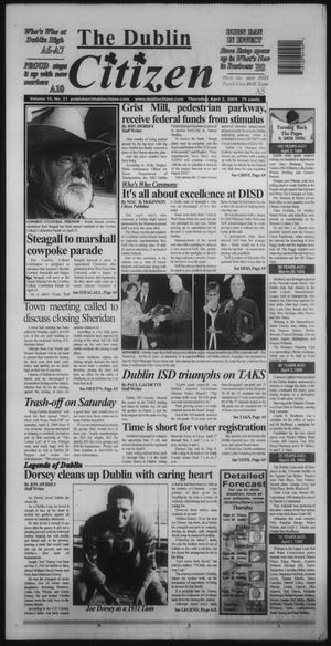 Primary view of object titled 'The Dublin Citizen (Dublin, Tex.), Vol. 19, No. 31, Ed. 1 Thursday, April 2, 2009'.