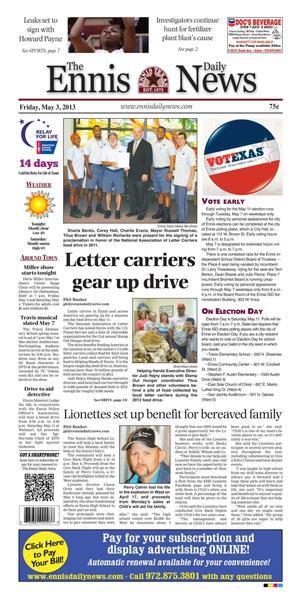The Ennis Daily News (Ennis, Tex.), Ed. 1 Friday, May 3, 2013