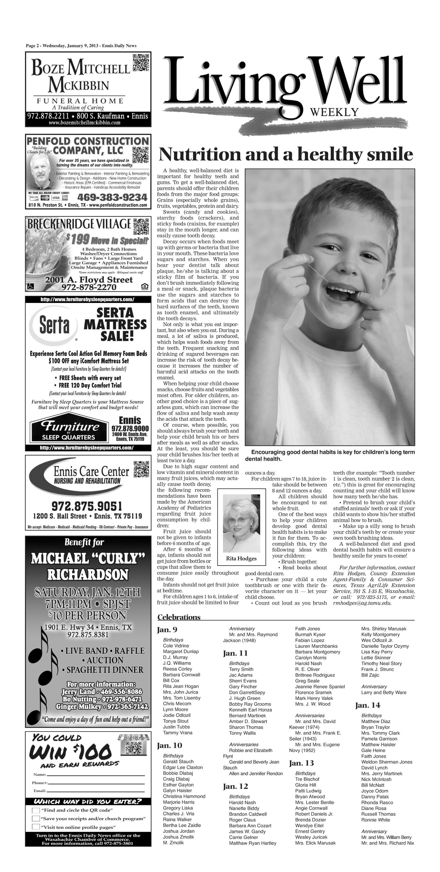 The Ennis Daily News (Ennis, Tex.), Ed. 1 Wednesday, January 9, 2013
                                                
                                                    [Sequence #]: 2 of 8
                                                
