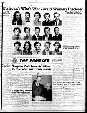 The Rambler (Fort Worth, Tex.), Vol. 25, No. 10, Ed. 1 Tuesday, November 18, 1952