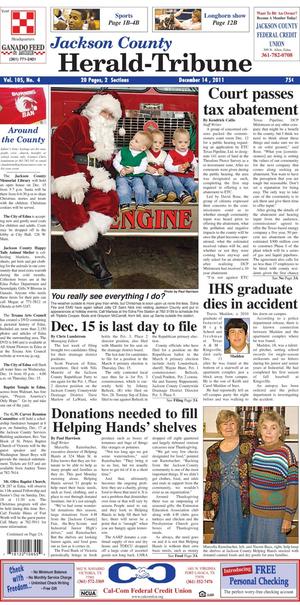 Jackson County Herald-Tribune (Edna, Tex.), Vol. 105, No. 4, Ed. 1 Wednesday, December 14, 2011