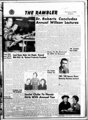 The Rambler (Fort Worth, Tex.), Vol. 30, No. 6, Ed. 1 Tuesday, October 22, 1957