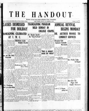 The Handout (Fort Worth, Tex.), Vol. 9, No. 10, Ed. 1 Friday, November 30, 1923
