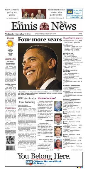 The Ennis Daily News (Ennis, Tex.), Ed. 1 Wednesday, November 7, 2012