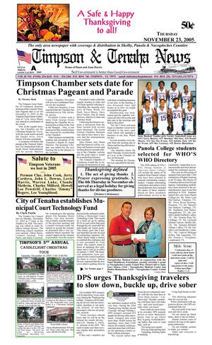 Timpson & Tenaha News (Timpson, Tex.), Vol. 20, No. 47, Ed. 1 Wednesday, November 23, 2005