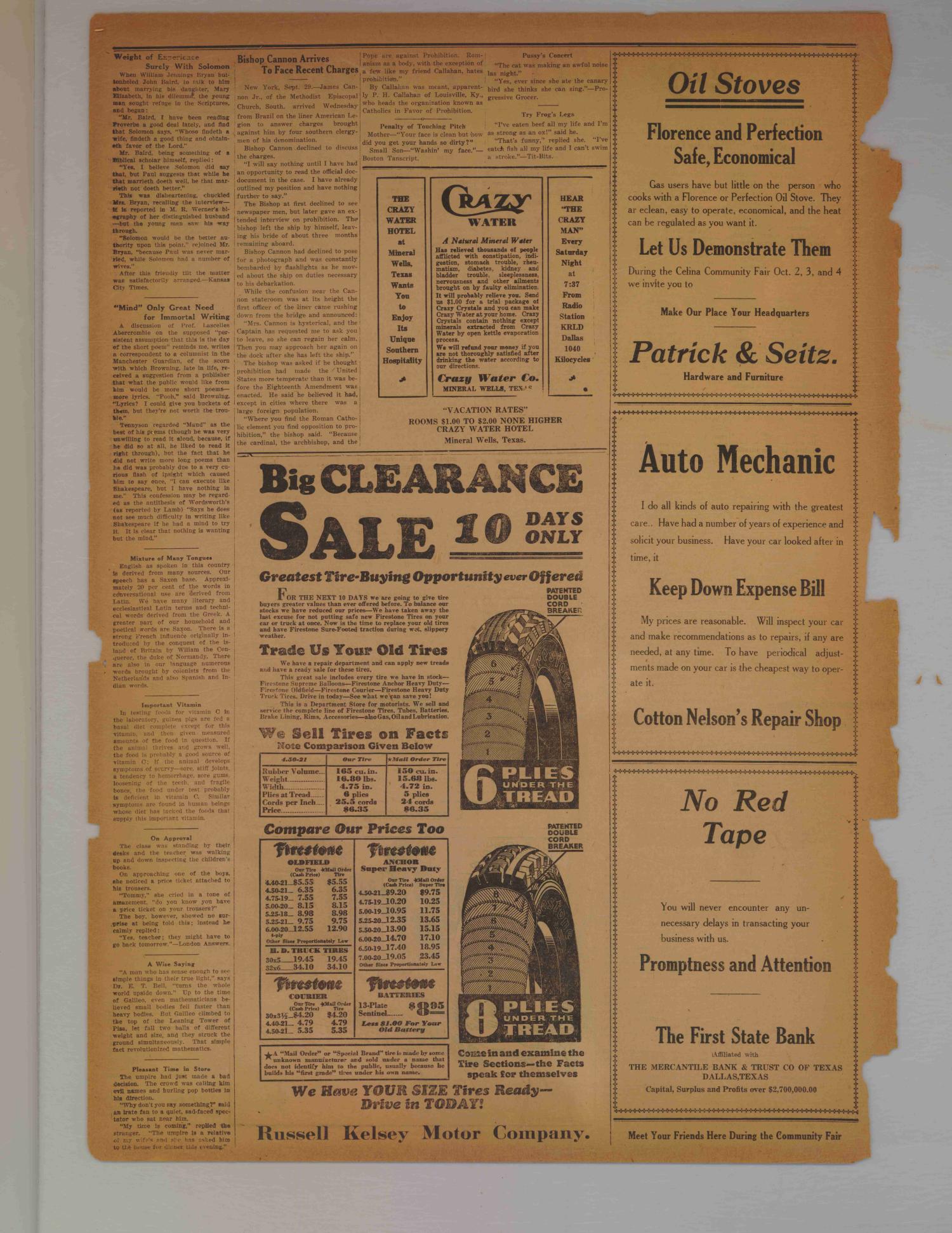 The Celina Record (Celina, Tex.), Vol. 29, No. 14, Ed. 1 Thursday, October 2, 1930
                                                
                                                    [Sequence #]: 2 of 8
                                                