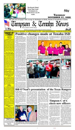 Timpson & Tenaha News (Timpson, Tex.), Vol. 26, No. 48, Ed. 1 Thursday, November 27, 2008