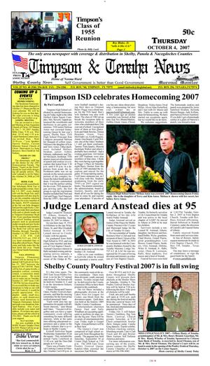 Timpson & Tenaha News (Timpson, Tex.), Vol. 22, No. 40, Ed. 1 Thursday, October 4, 2007