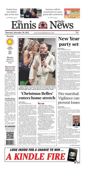 The Ennis Daily News (Ennis, Tex.), Ed. 1 Thursday, December 20, 2012