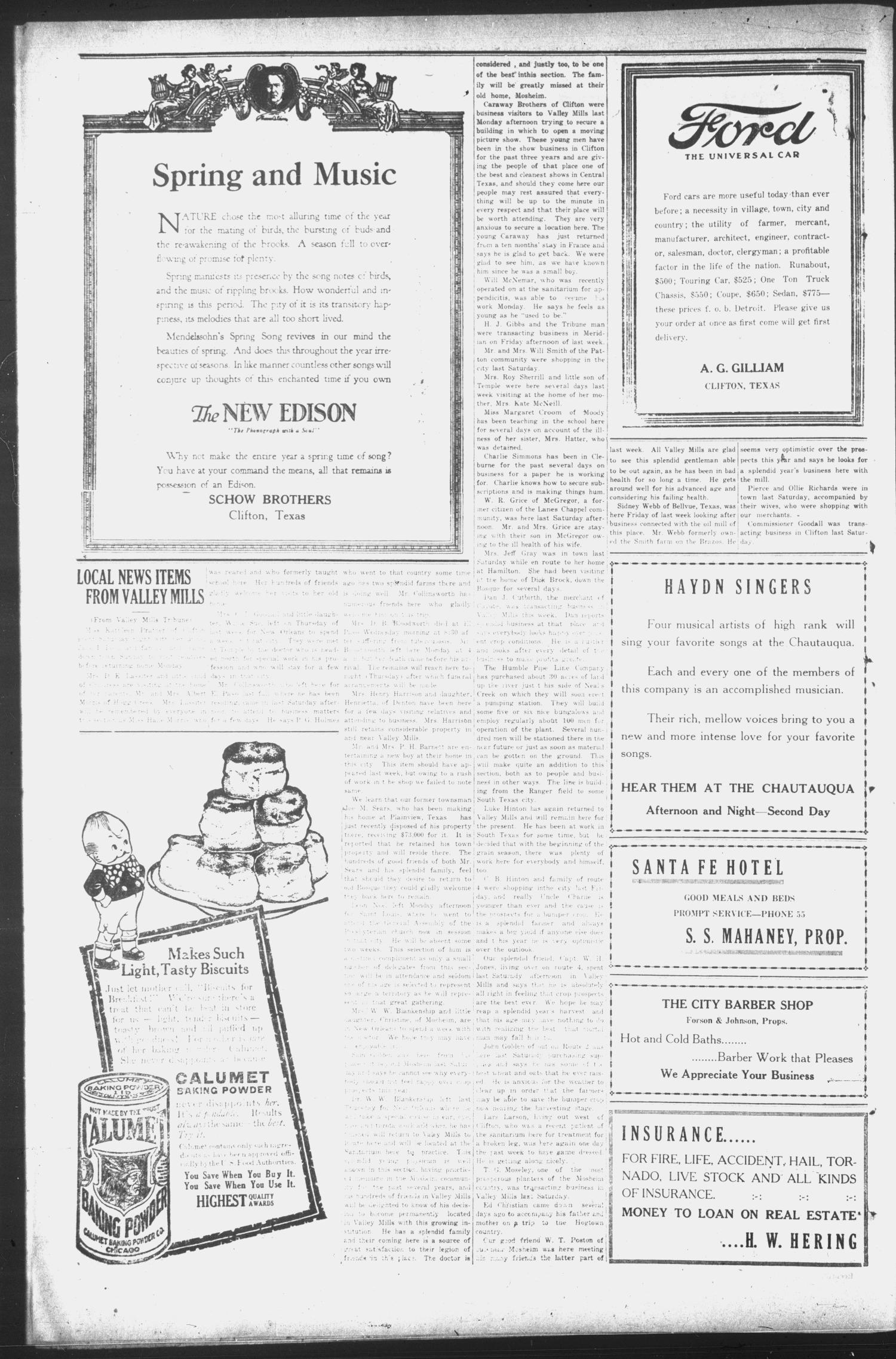 The Clifton Record (Clifton, Tex.), Vol. 25, No. 10, Ed. 1 Friday, May 23, 1919
                                                
                                                    [Sequence #]: 2 of 8
                                                