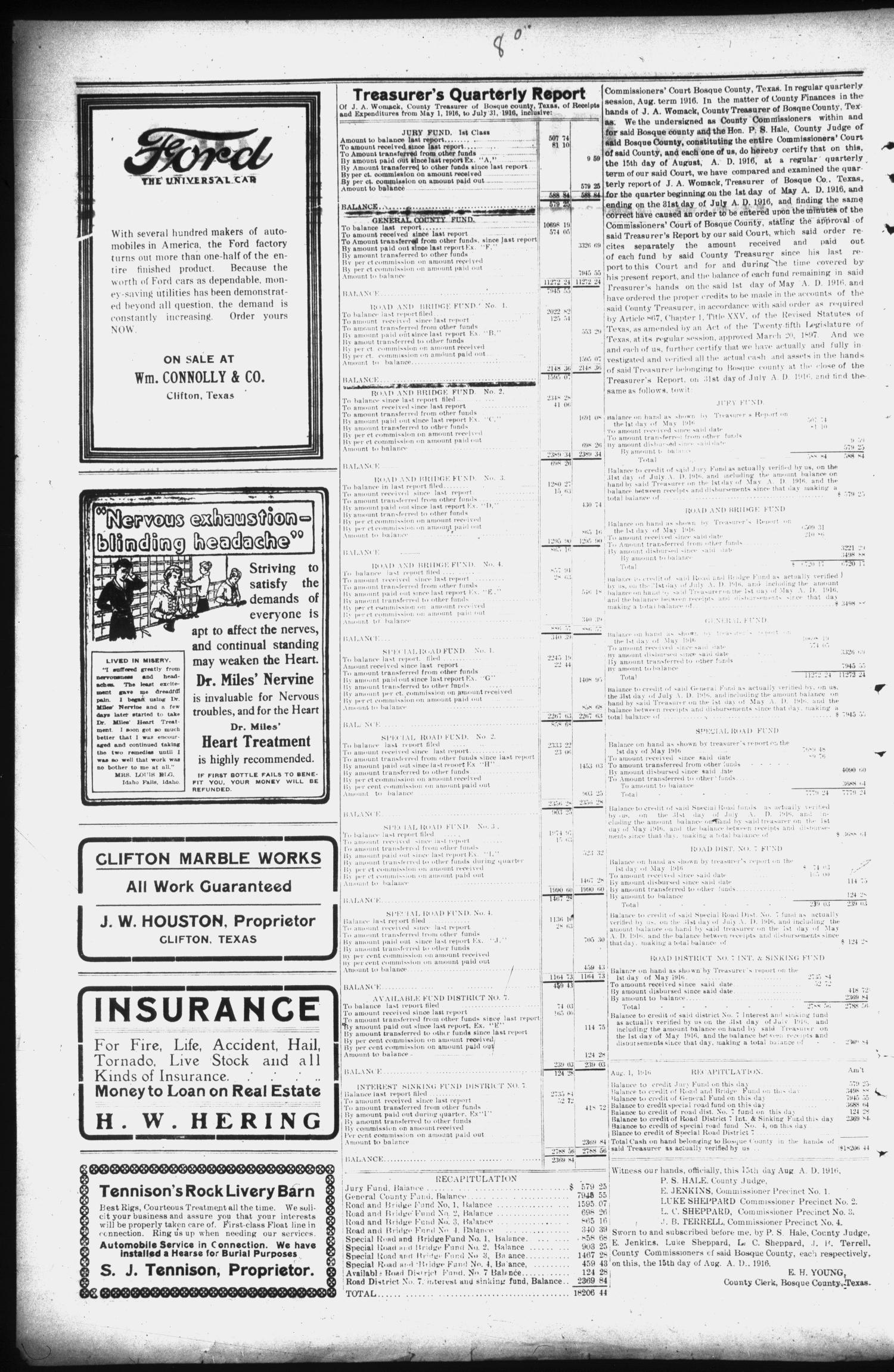 The Clifton Record (Clifton, Tex.), Vol. 22, No. 24, Ed. 1 Friday, September 1, 1916
                                                
                                                    [Sequence #]: 2 of 8
                                                