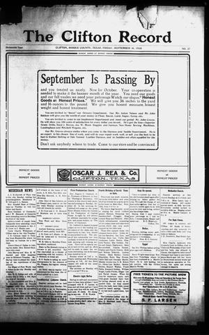 The Clifton Record (Clifton, Tex.), Vol. 16, No. 27, Ed. 1 Friday, September 30, 1910