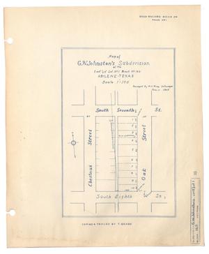 Map of G. W. Johnston's Subdivision of the East 1/3 of Lot No. 1 Block No. 162 Abilene, Texas